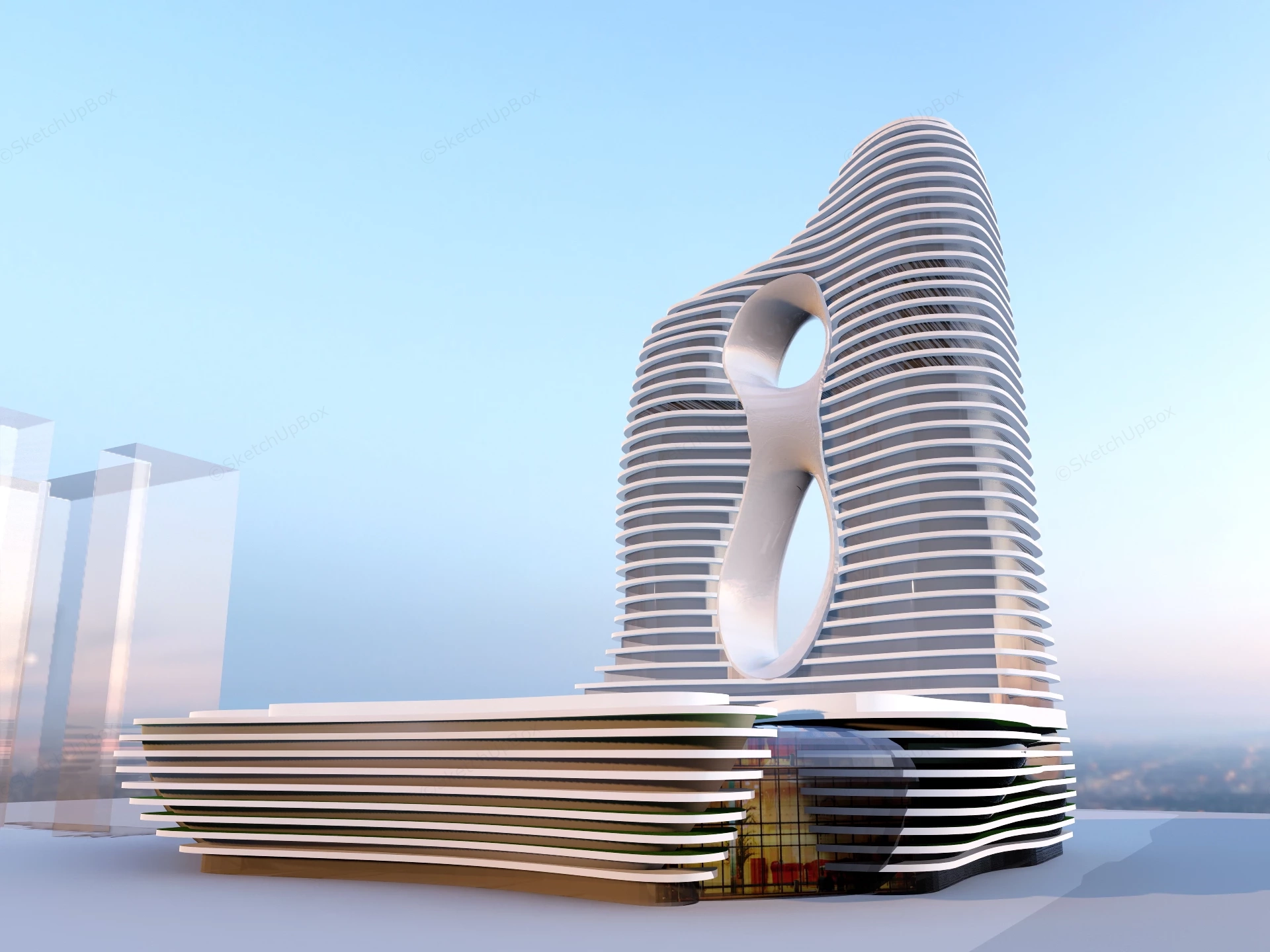 Luxury Resort Concept Design sketchup model preview - SketchupBox