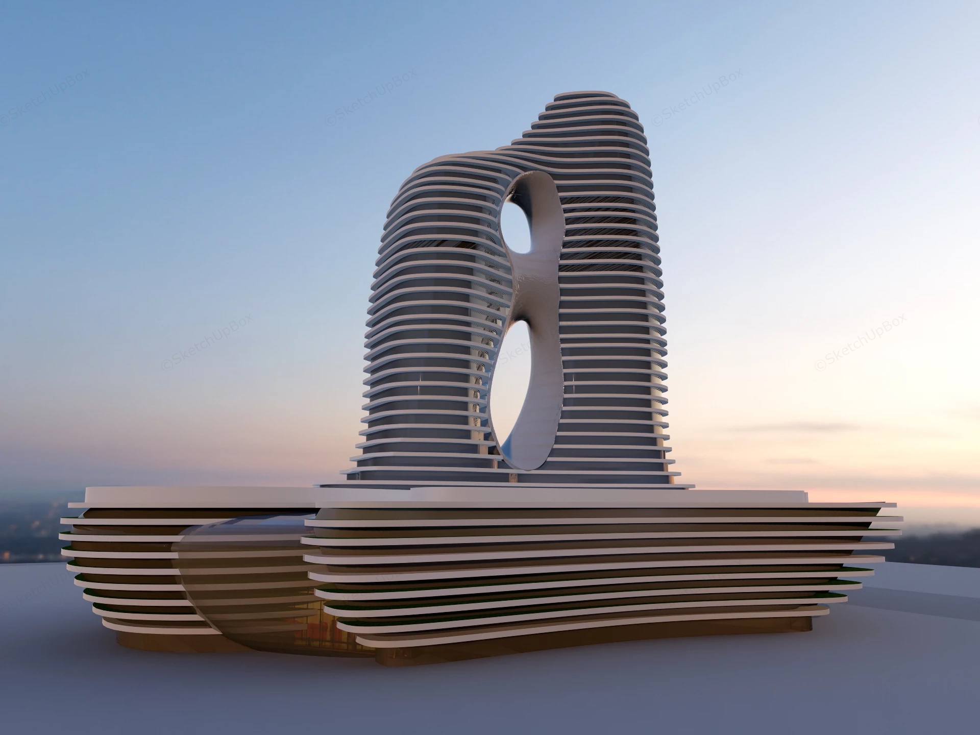 Luxury Resort Concept Design sketchup model preview - SketchupBox