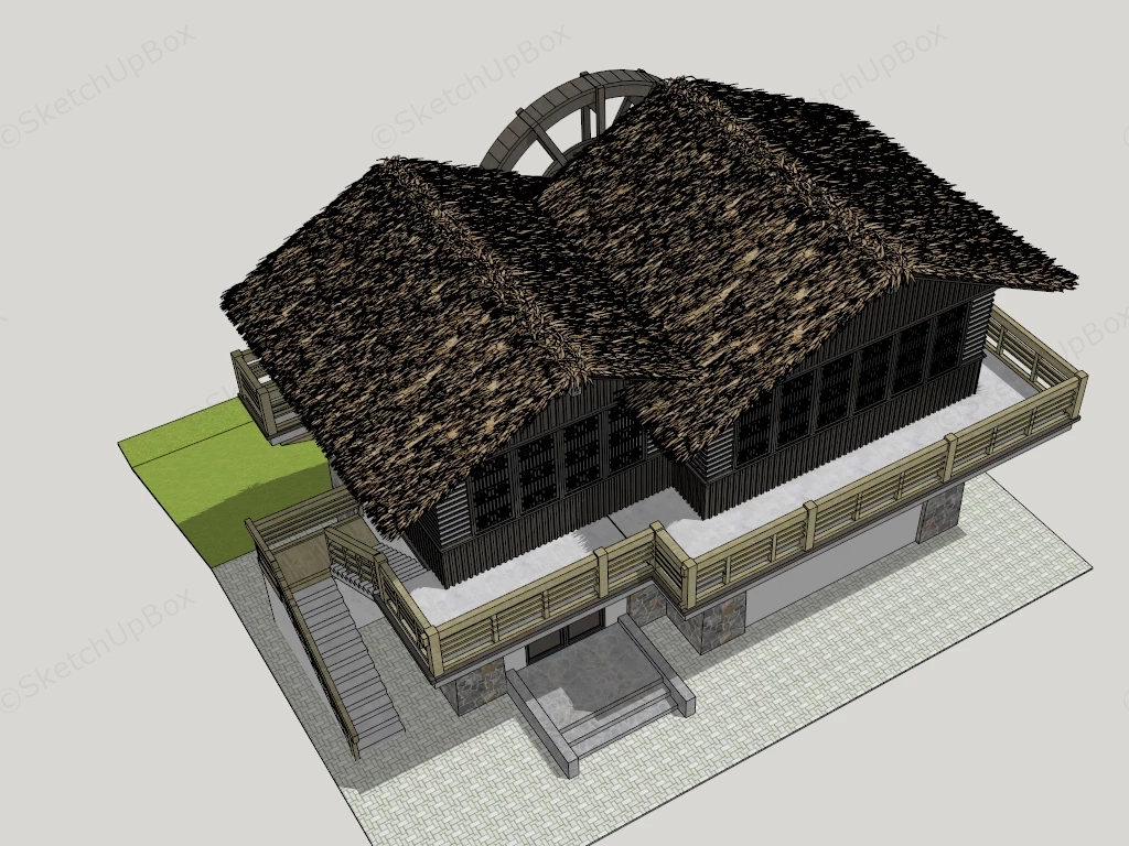Vintage Cottage Home sketchup model preview - SketchupBox