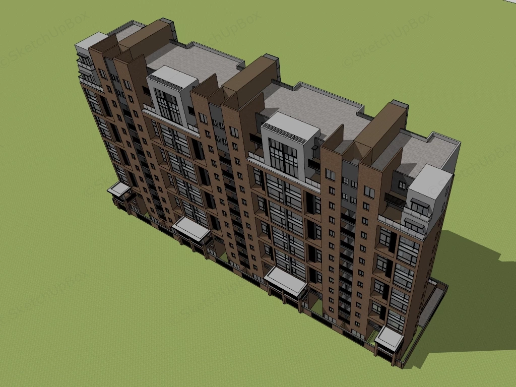 Modern Apartment Blocks sketchup model preview - SketchupBox
