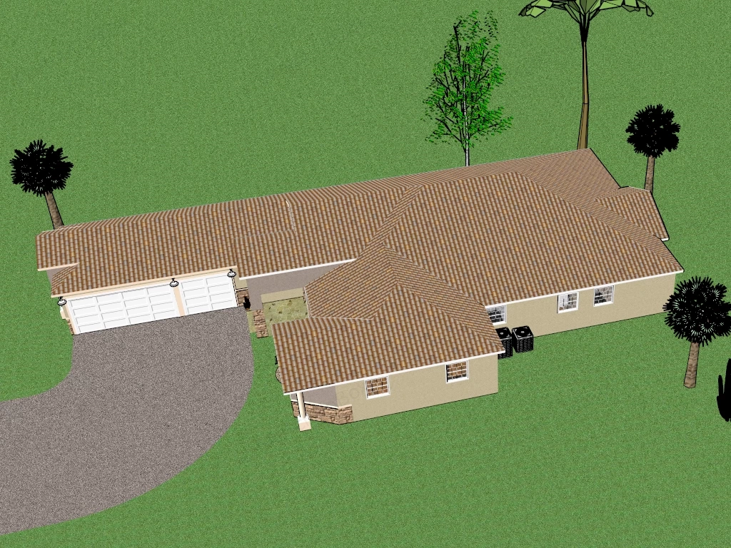 Tuscan Style Home sketchup model preview - SketchupBox