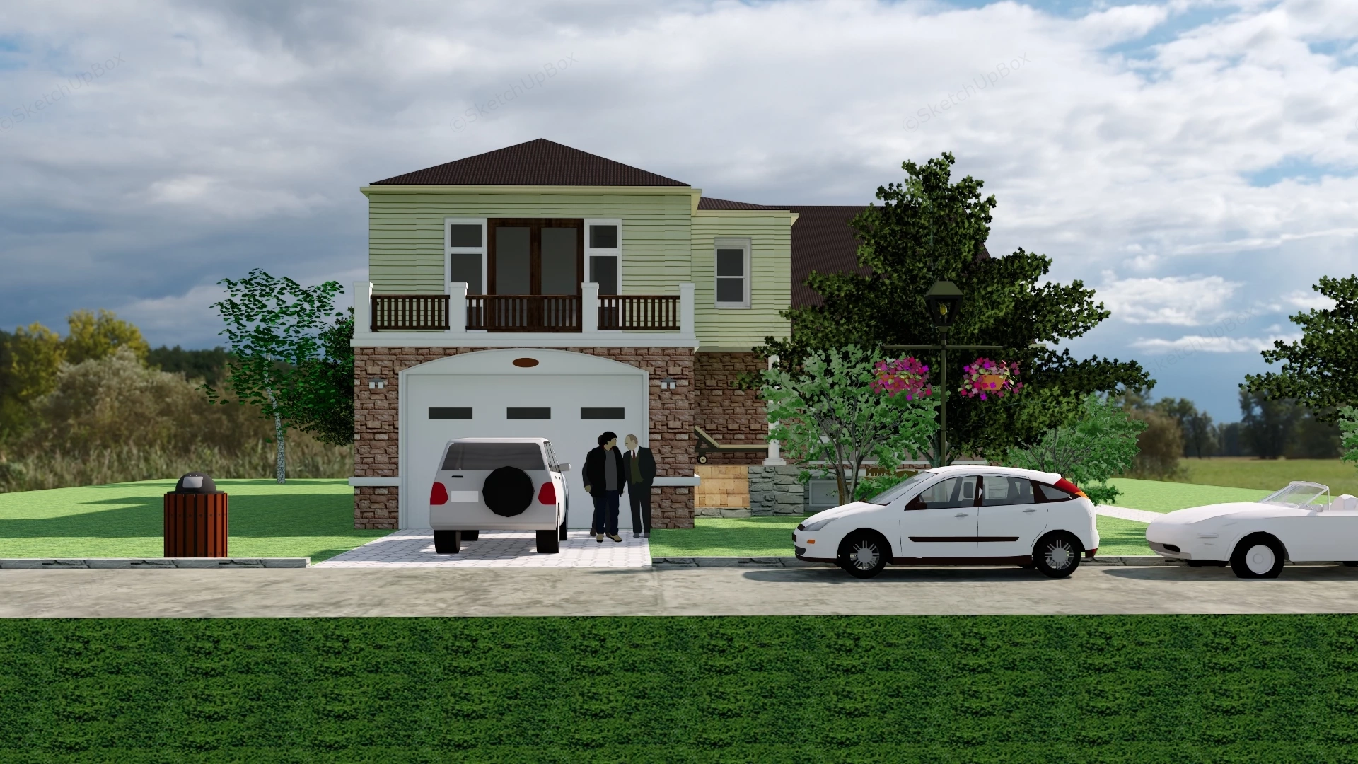 2 Storey House Exterior Design sketchup model preview - SketchupBox