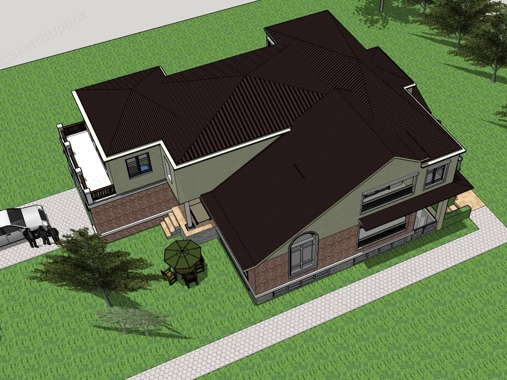 2 Storey House Exterior Design sketchup model preview - SketchupBox