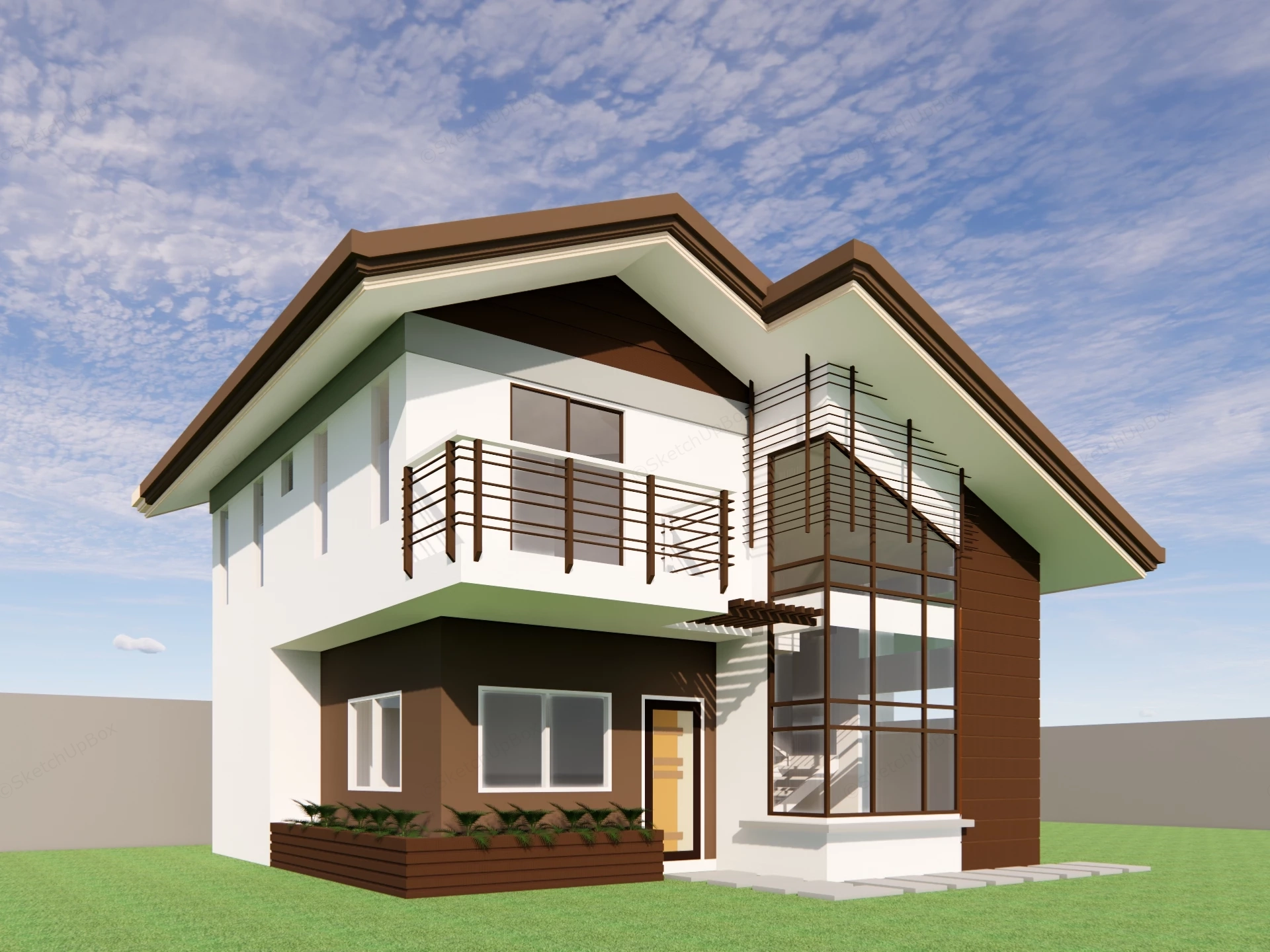 Small Basic House sketchup model preview - SketchupBox
