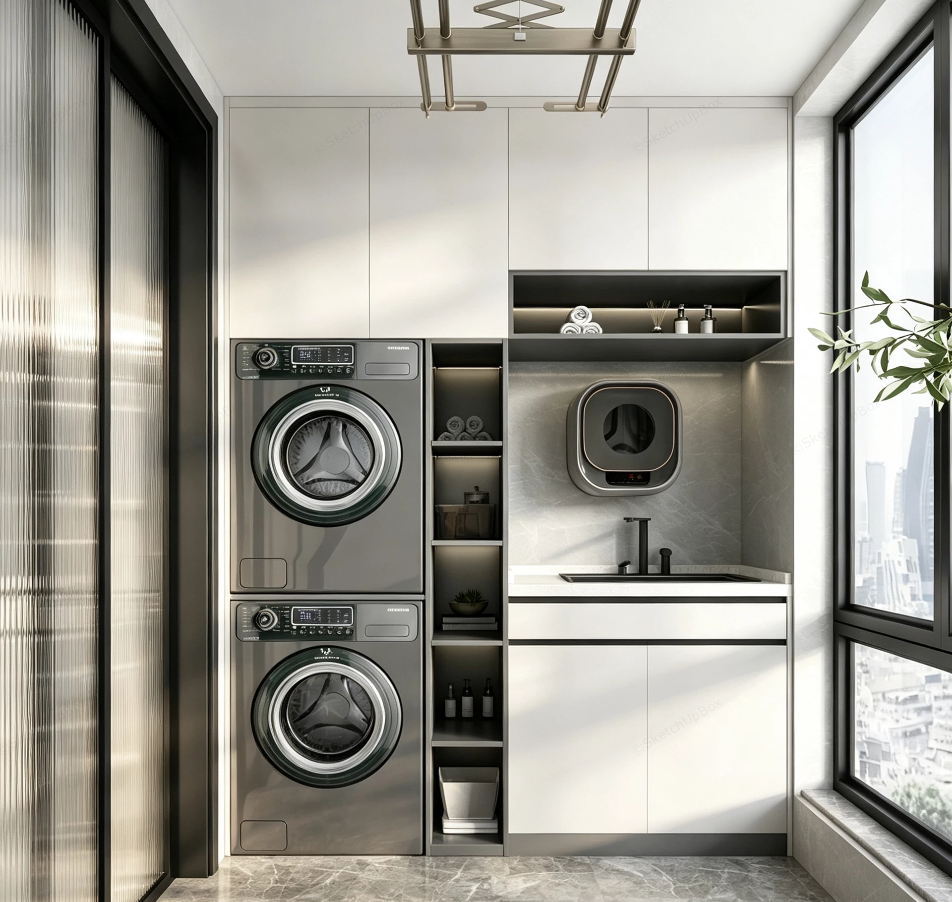 Balcony Laundry Area Design sketchup model preview - SketchupBox