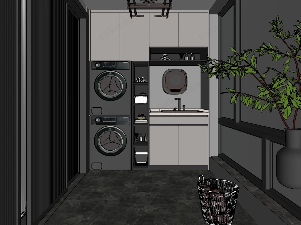 Balcony Laundry Area Design sketchup model preview - SketchupBox