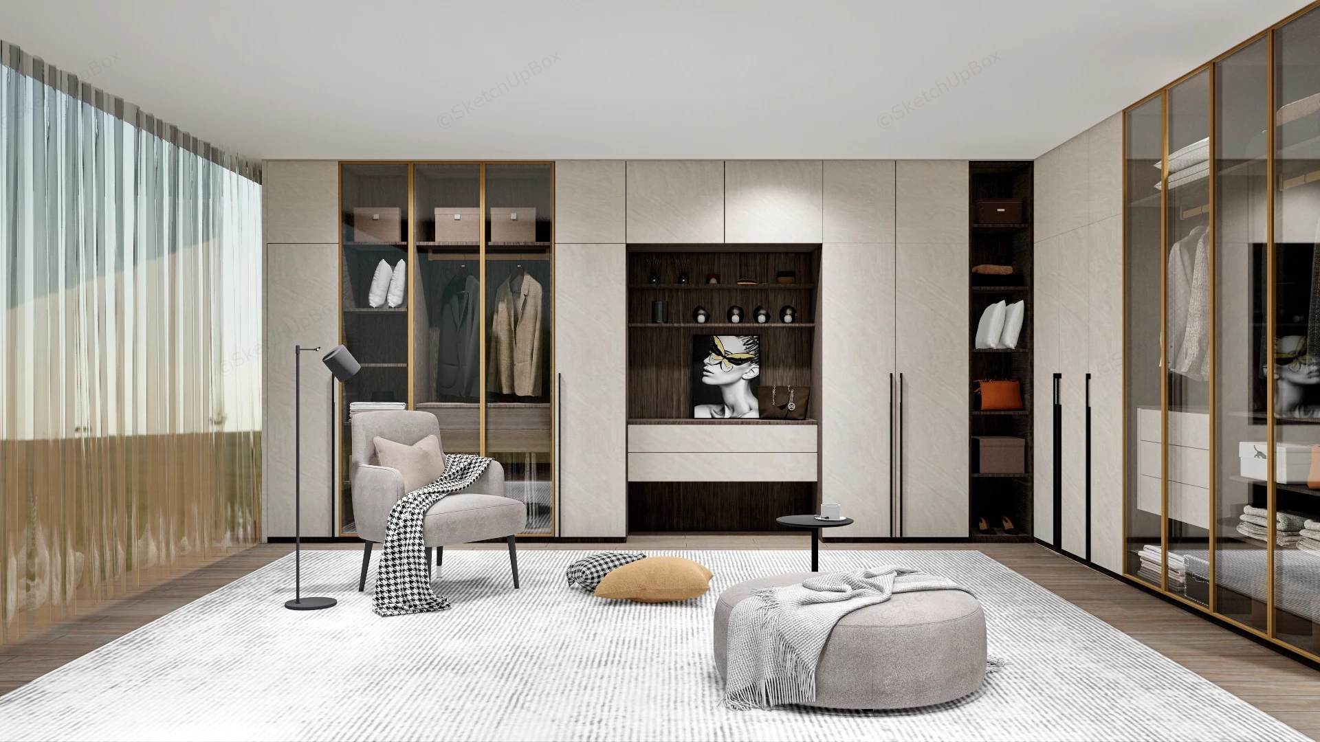 Spacious Dressing Room Closet Design sketchup model preview - SketchupBox