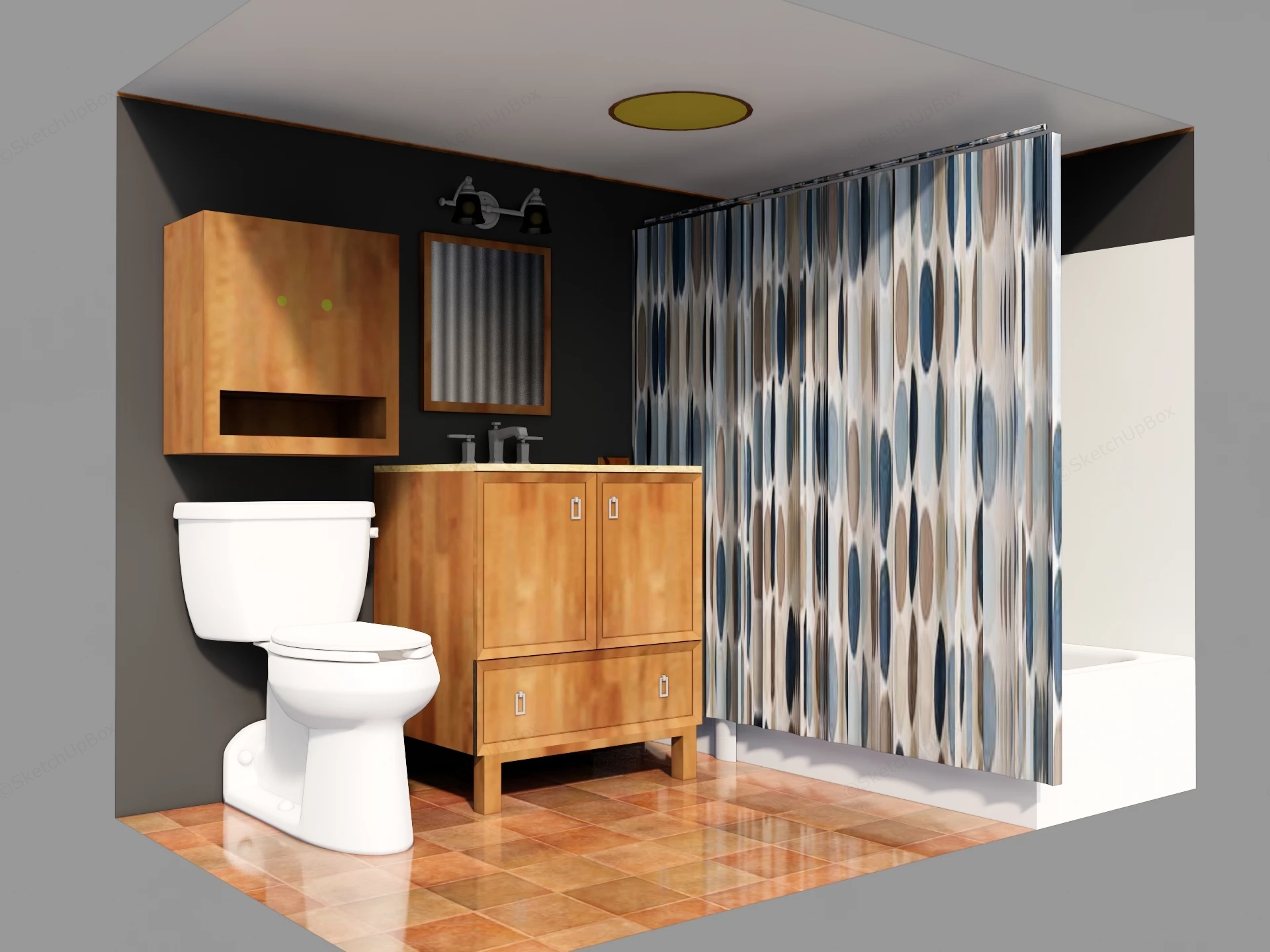 Retro Bathroom Idea sketchup model preview - SketchupBox