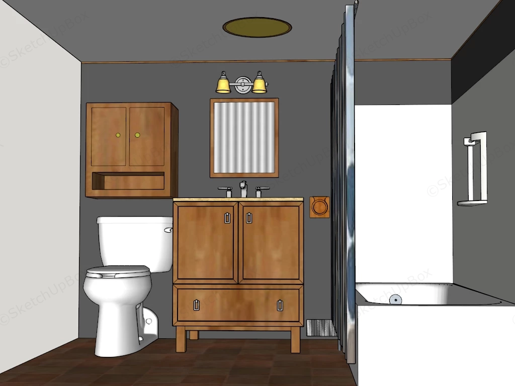 Retro Bathroom Idea sketchup model preview - SketchupBox