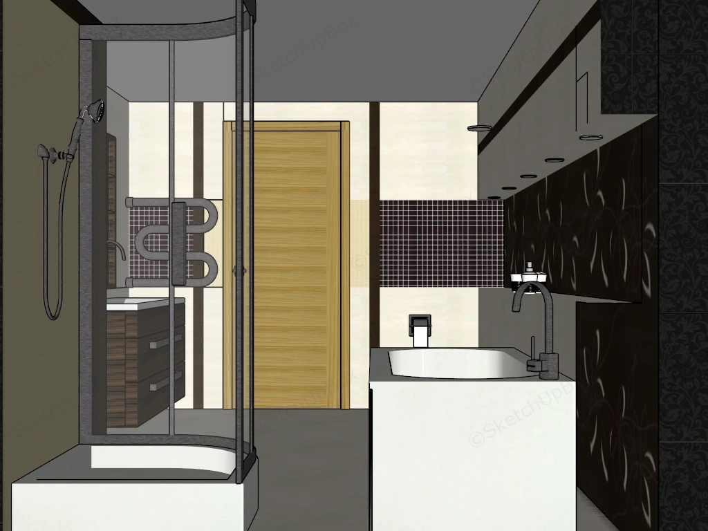 Small Space Bathroom Idea sketchup model preview - SketchupBox