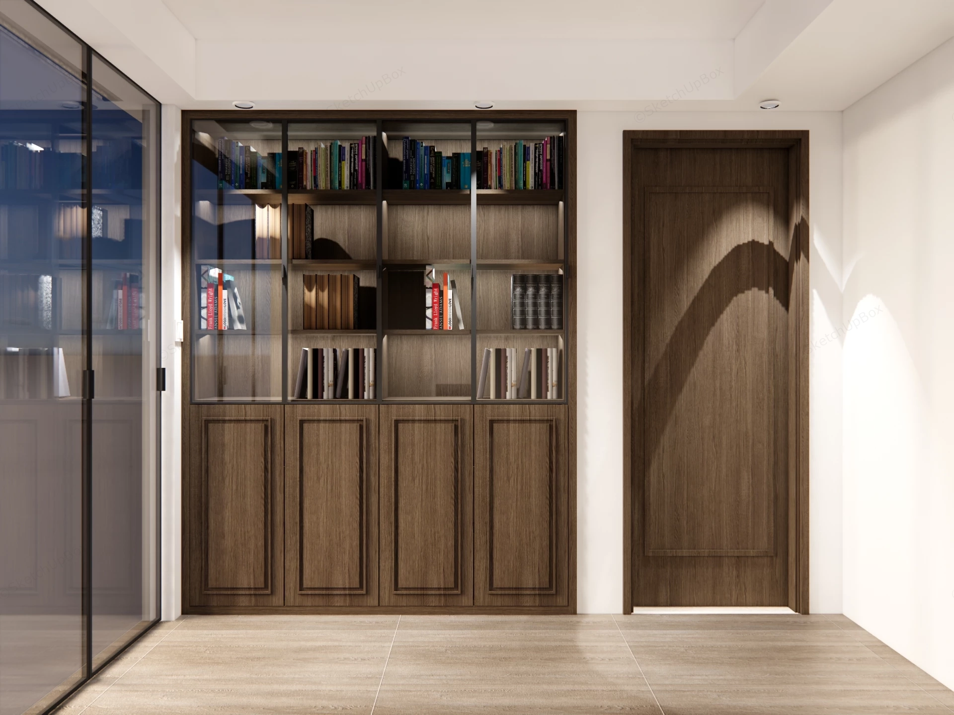 Built In Bookcase Wall Unit sketchup model preview - SketchupBox