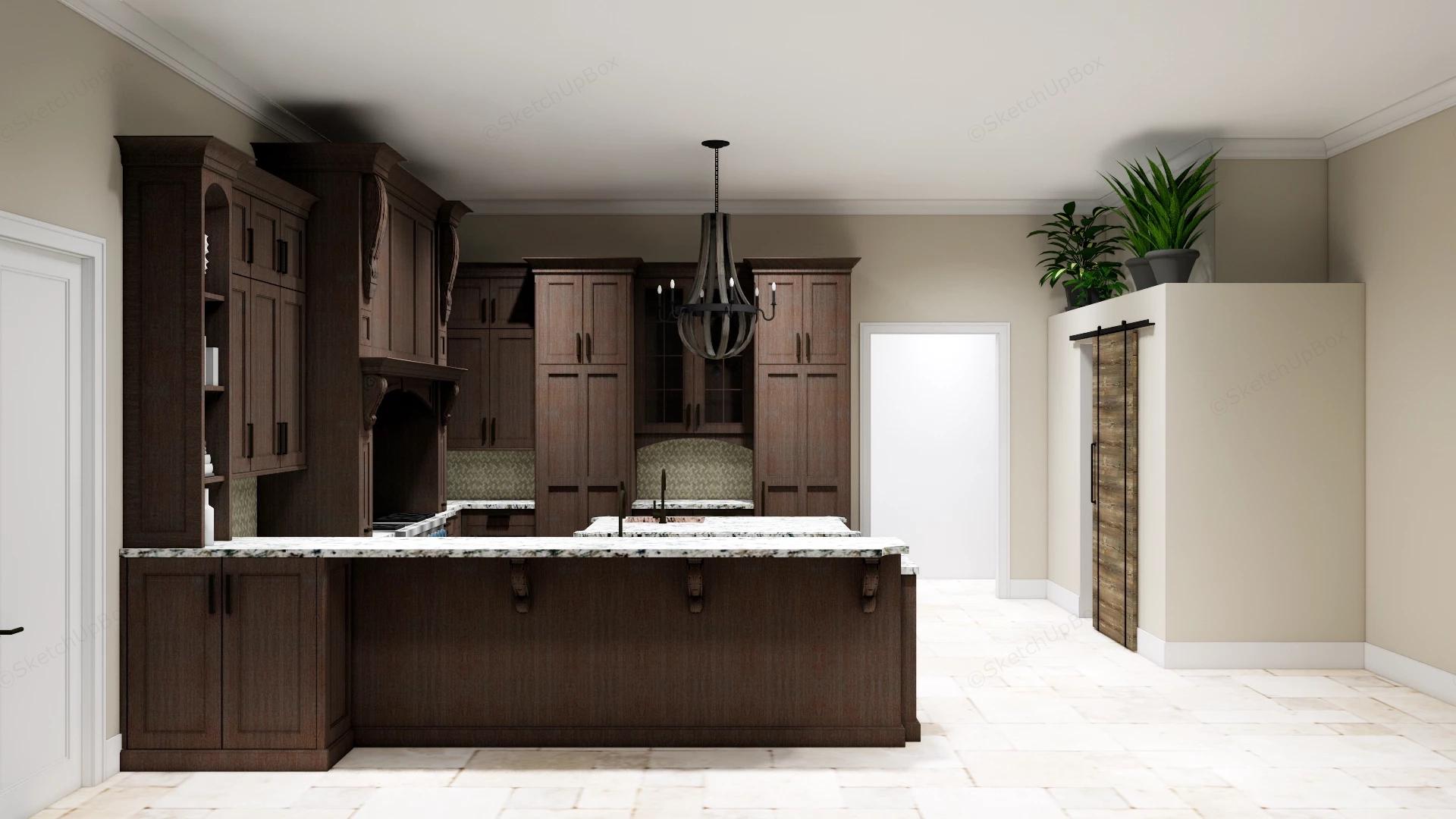 Traditional Home Kitchen Design sketchup model preview - SketchupBox