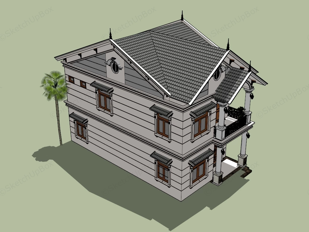 Modern Vietnamese House Design sketchup model preview - SketchupBox