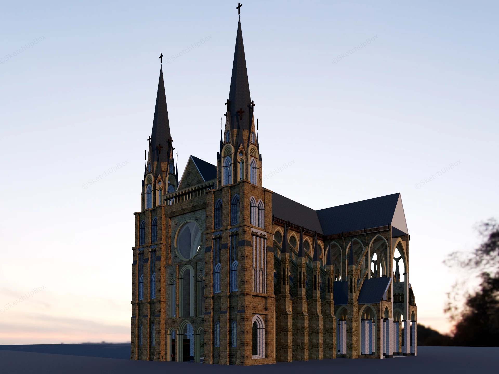 Chartres Cathedral sketchup model preview - SketchupBox
