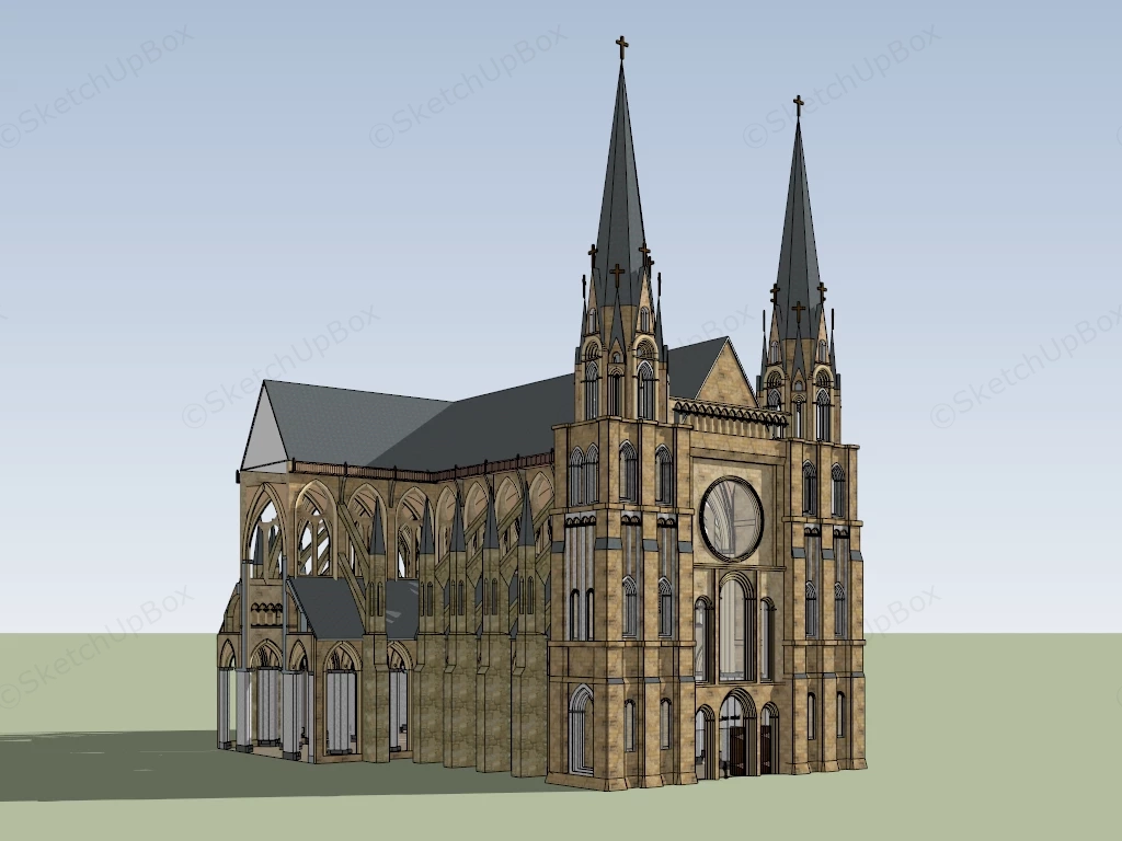 Chartres Cathedral sketchup model preview - SketchupBox