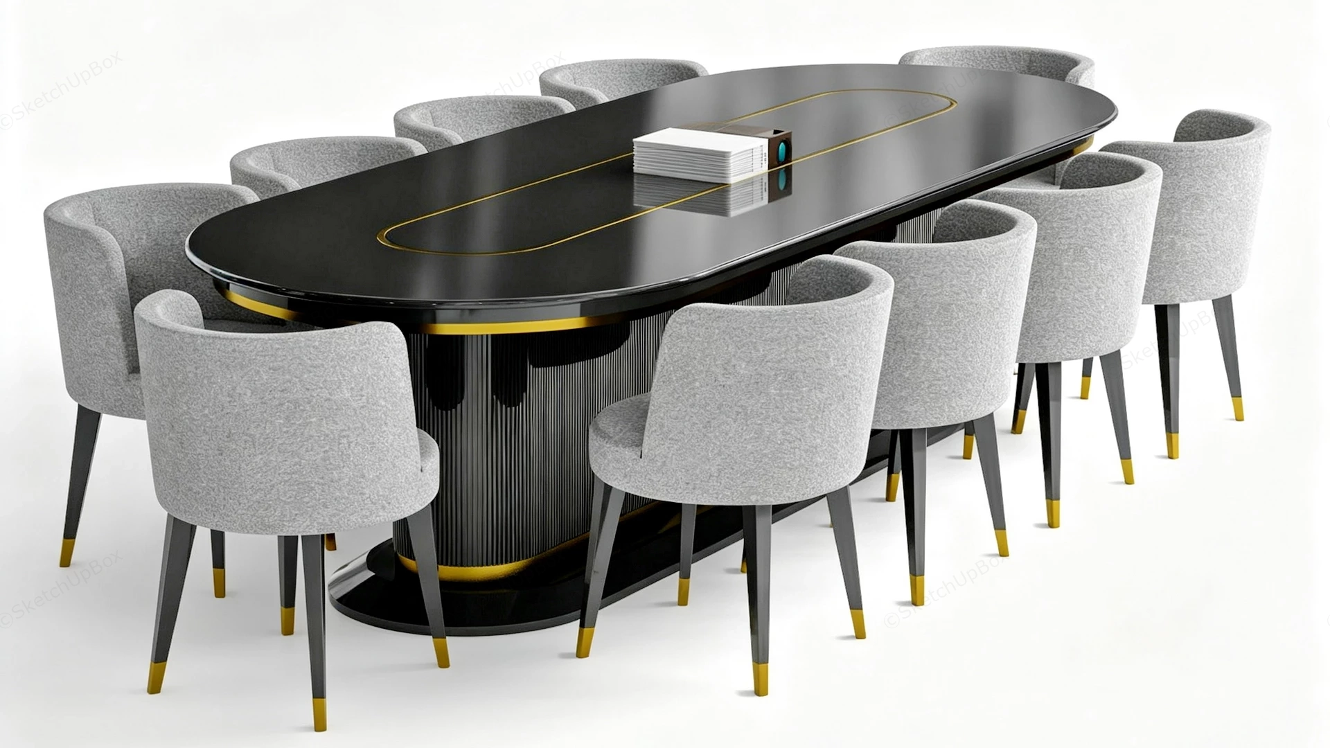 Modern Meeting Room Table And Chairs sketchup model preview - SketchupBox