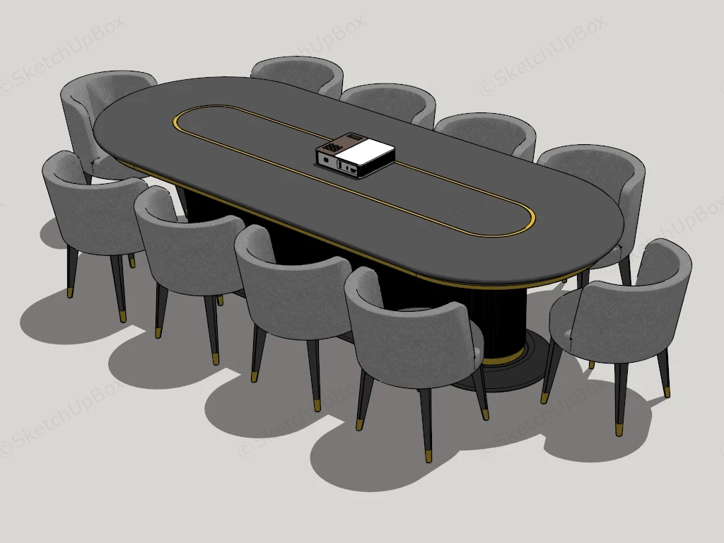 Modern Meeting Room Table And Chairs sketchup model preview - SketchupBox