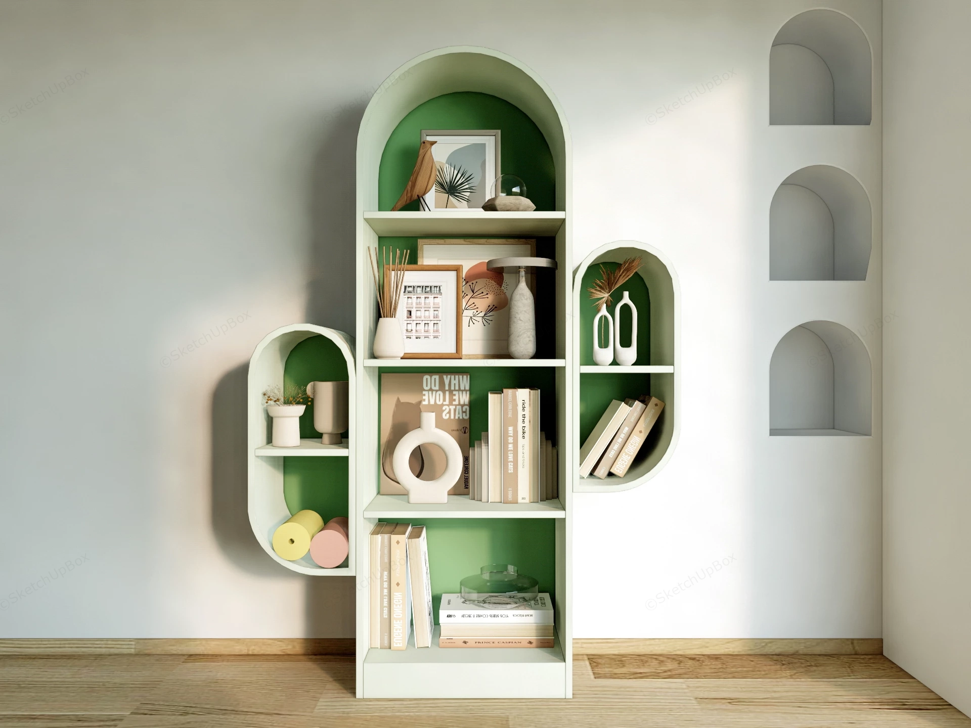 Cactus Shaped Bookcase sketchup model preview - SketchupBox