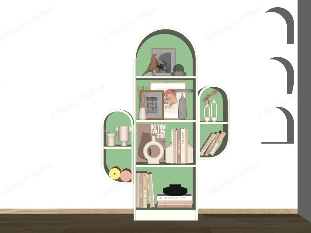 Cactus Shaped Bookcase sketchup model preview - SketchupBox