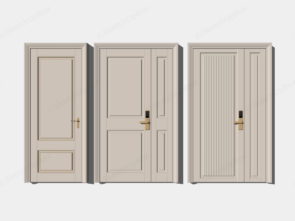 Unequal Double Leaf Security Doors sketchup model preview - SketchupBox