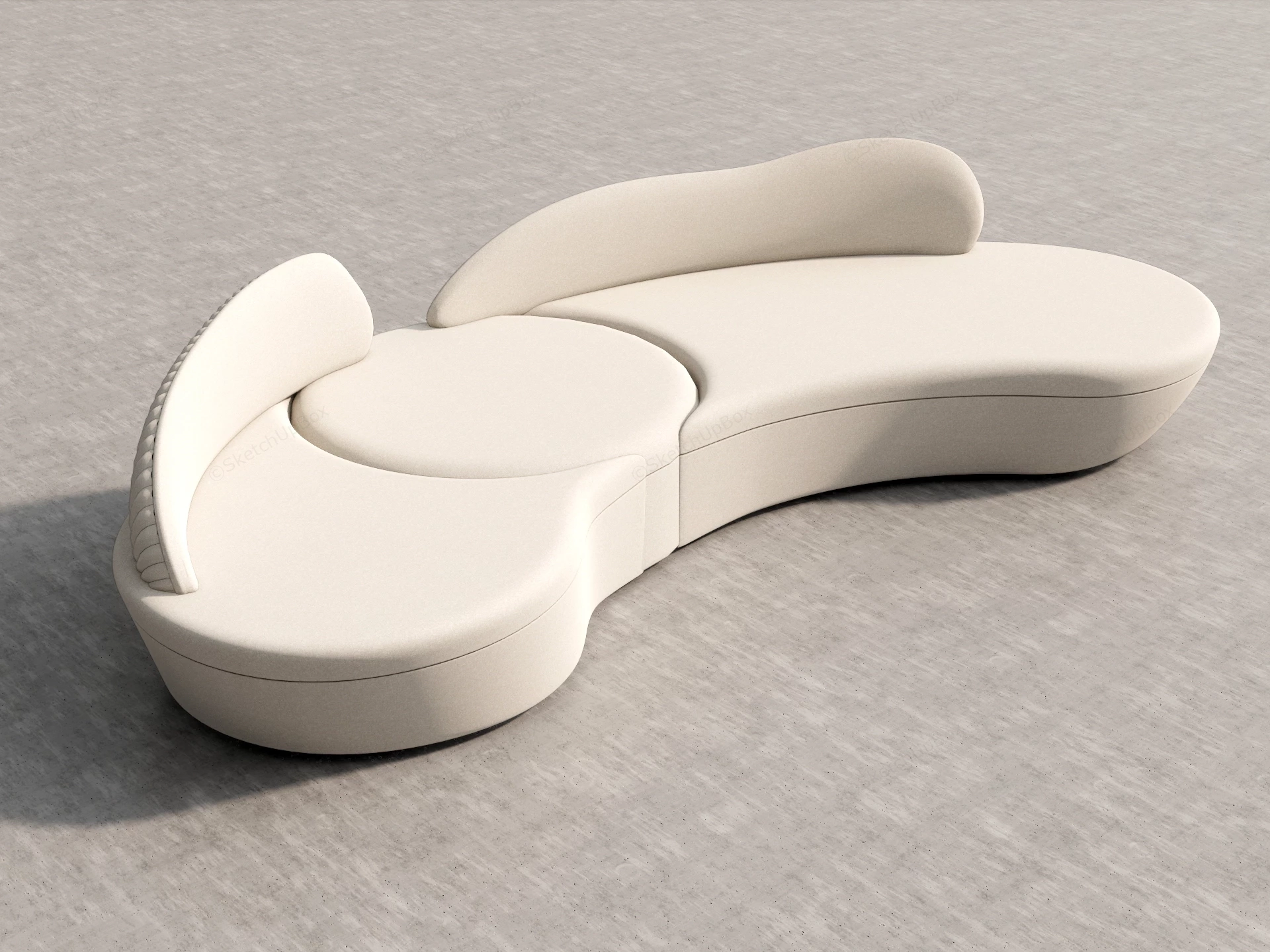 Modern Curved Sectional Sofa sketchup model preview - SketchupBox