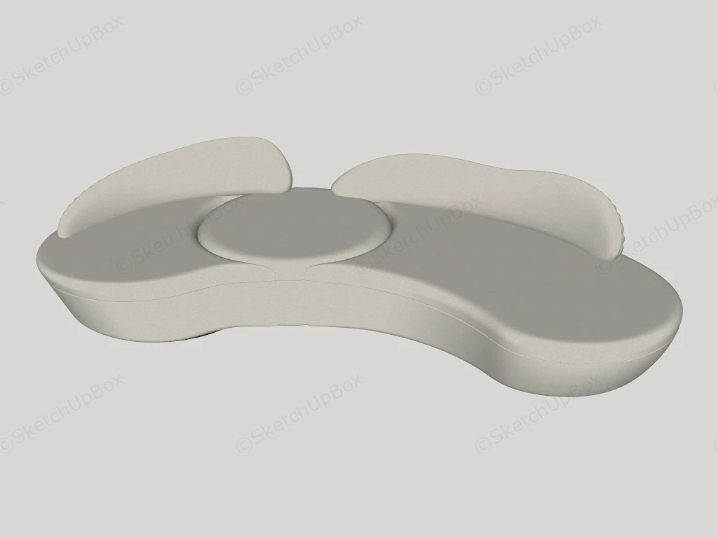 Modern Curved Sectional Sofa sketchup model preview - SketchupBox
