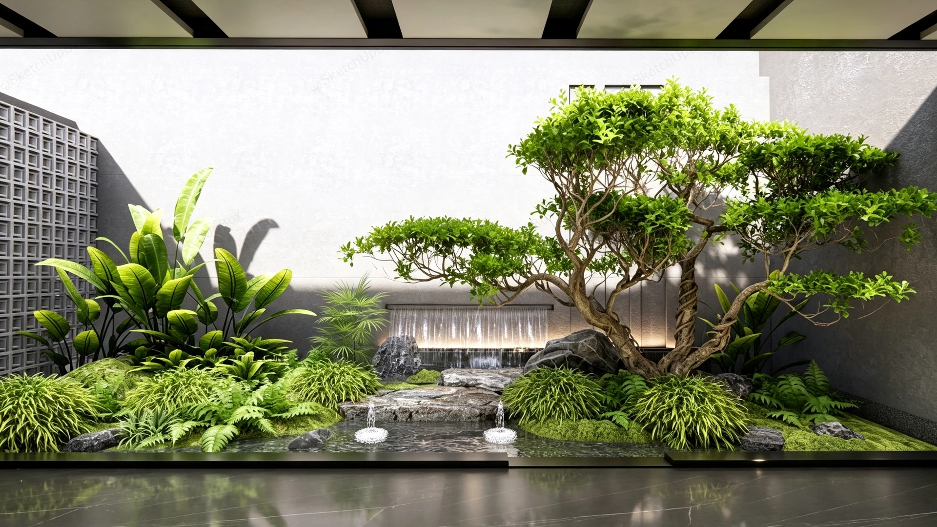 Amazing Indoor Garden sketchup model preview - SketchupBox