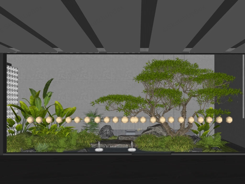 Amazing Indoor Garden sketchup model preview - SketchupBox