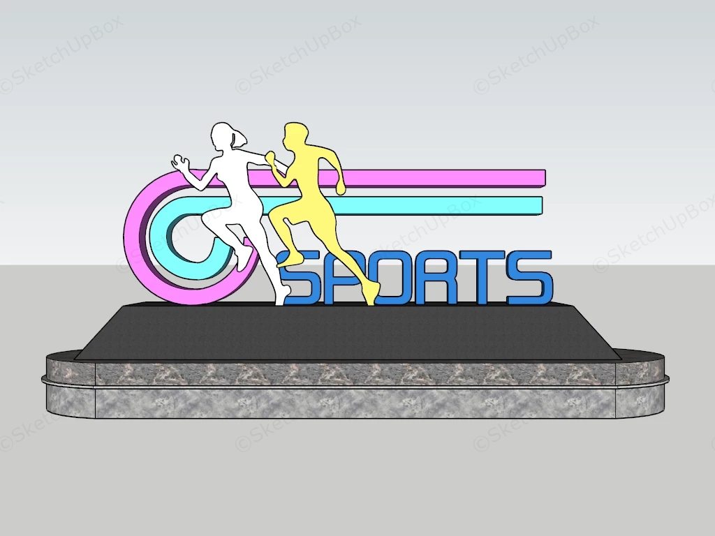 Sports Park Running Sculpture sketchup model preview - SketchupBox