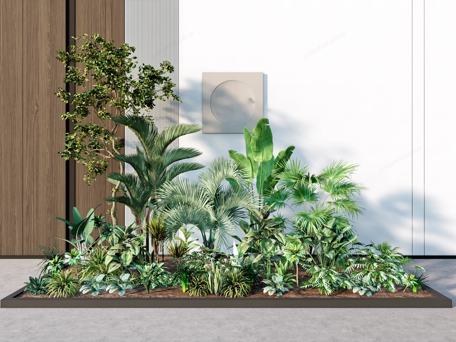 Plant Bed Landscape Design sketchup model preview - SketchupBox