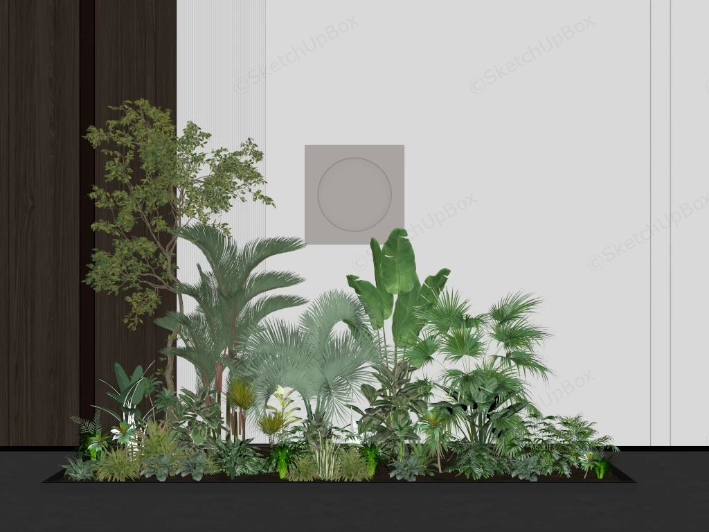 Plant Bed Landscape Design sketchup model preview - SketchupBox