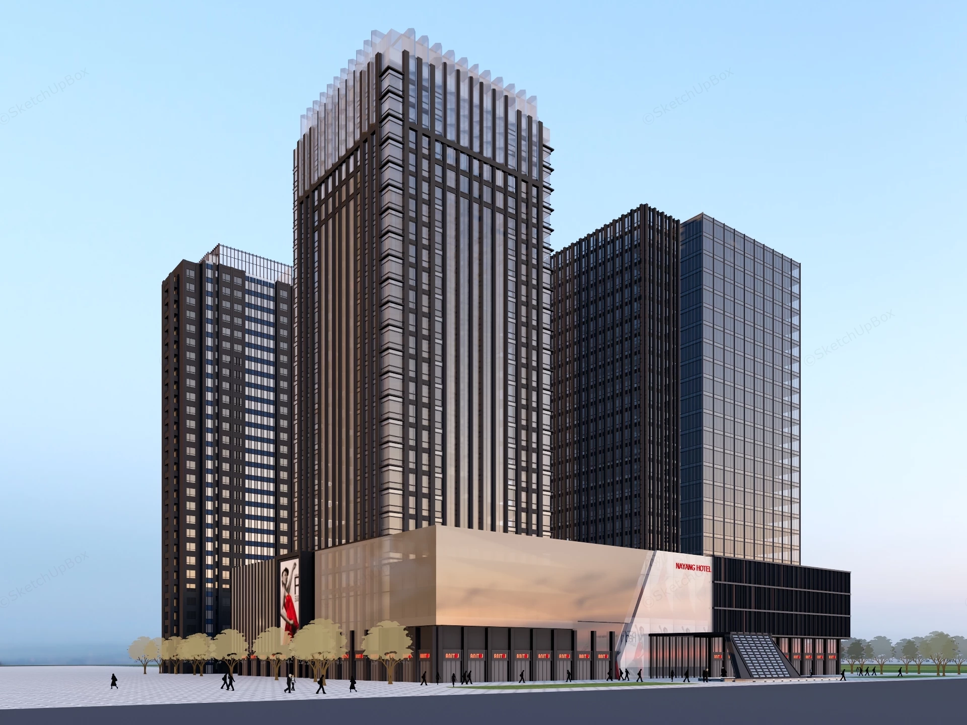 Office Commercial Center Complex sketchup model preview - SketchupBox