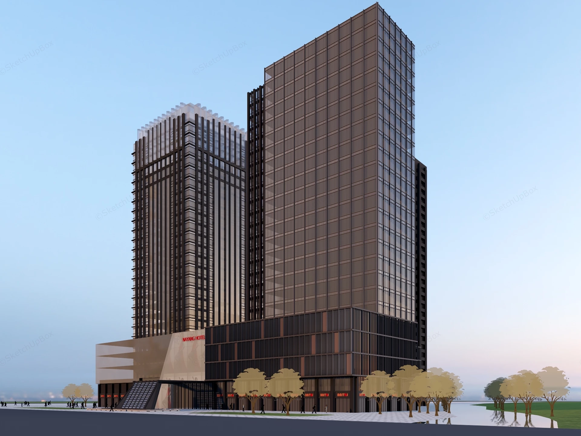 Office Commercial Center Complex sketchup model preview - SketchupBox