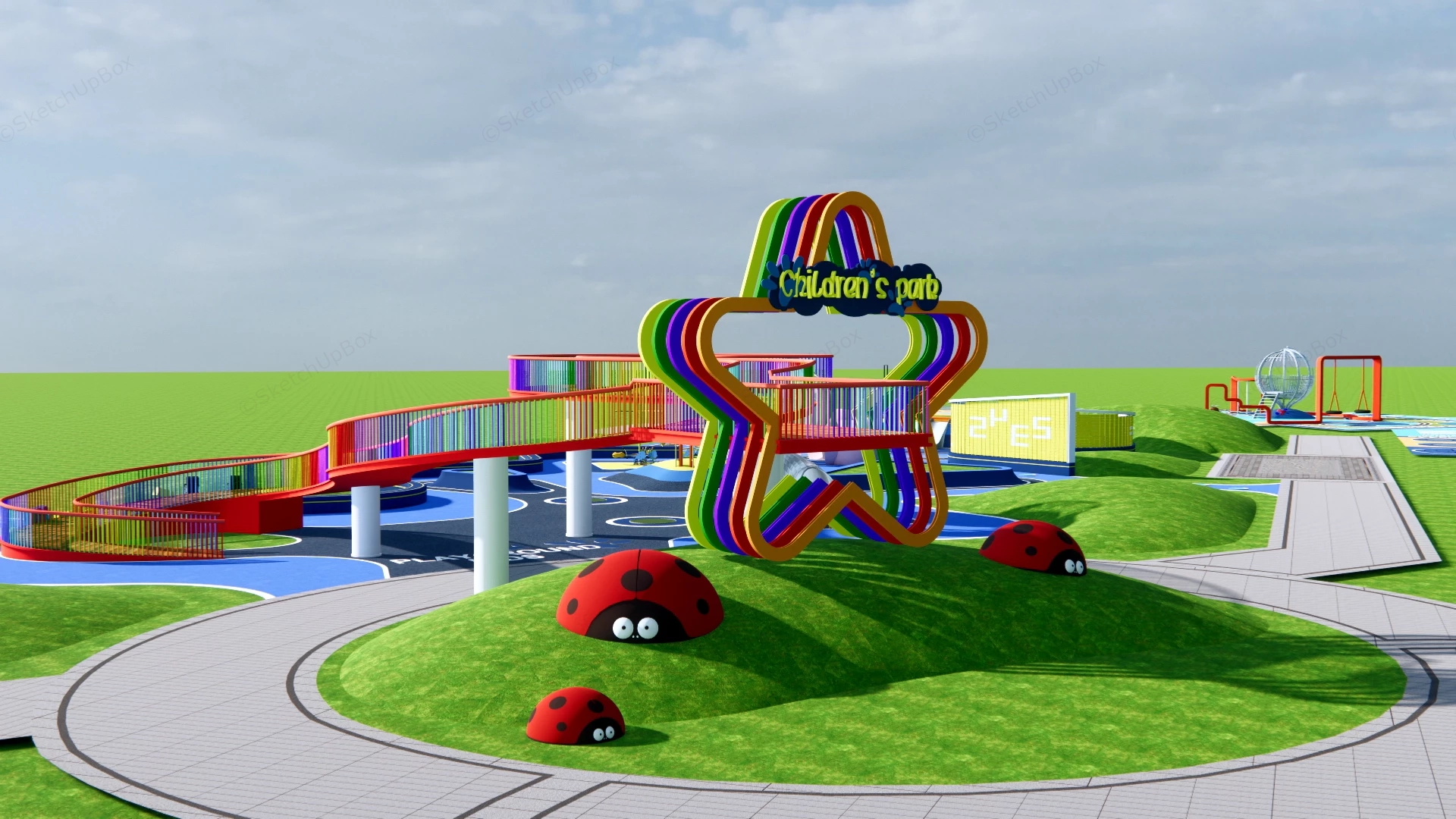 Children Adventure Park Playground sketchup model preview - SketchupBox