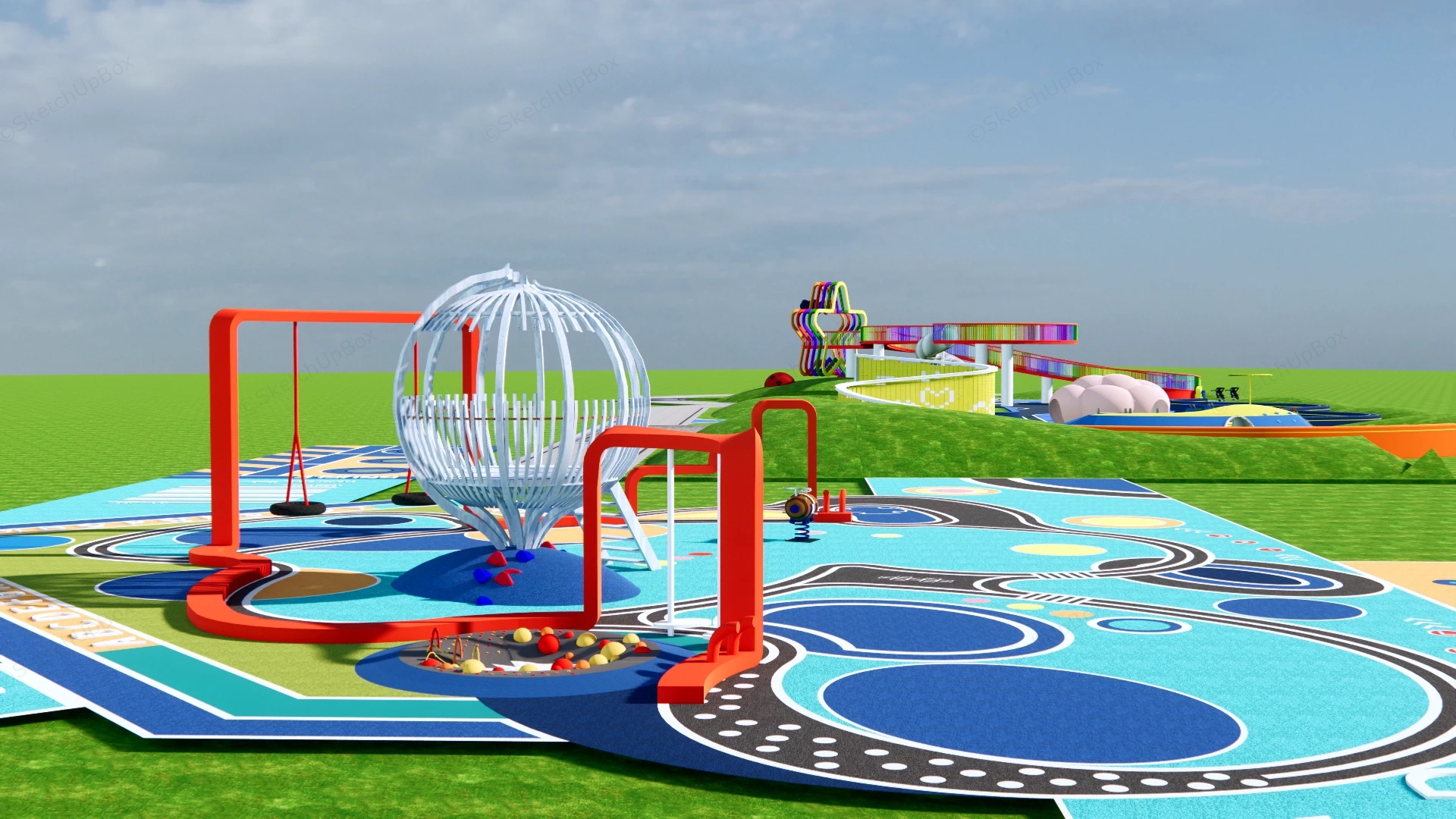 Children Adventure Park Playground sketchup model preview - SketchupBox