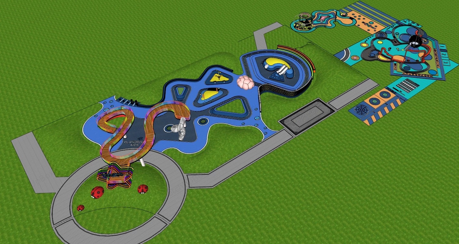 Children Adventure Park Playground sketchup model preview - SketchupBox