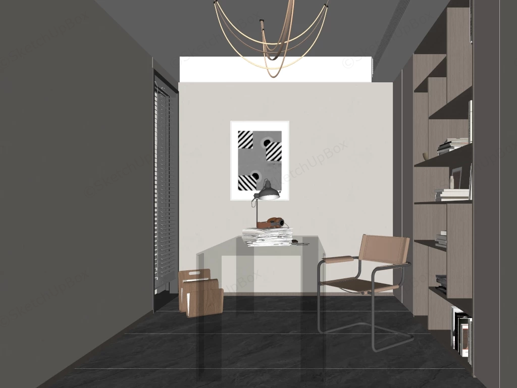 Simple Study Room Design sketchup model preview - SketchupBox