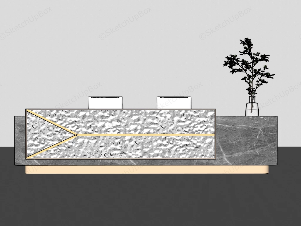 Modern Marble Reception Desk sketchup model preview - SketchupBox