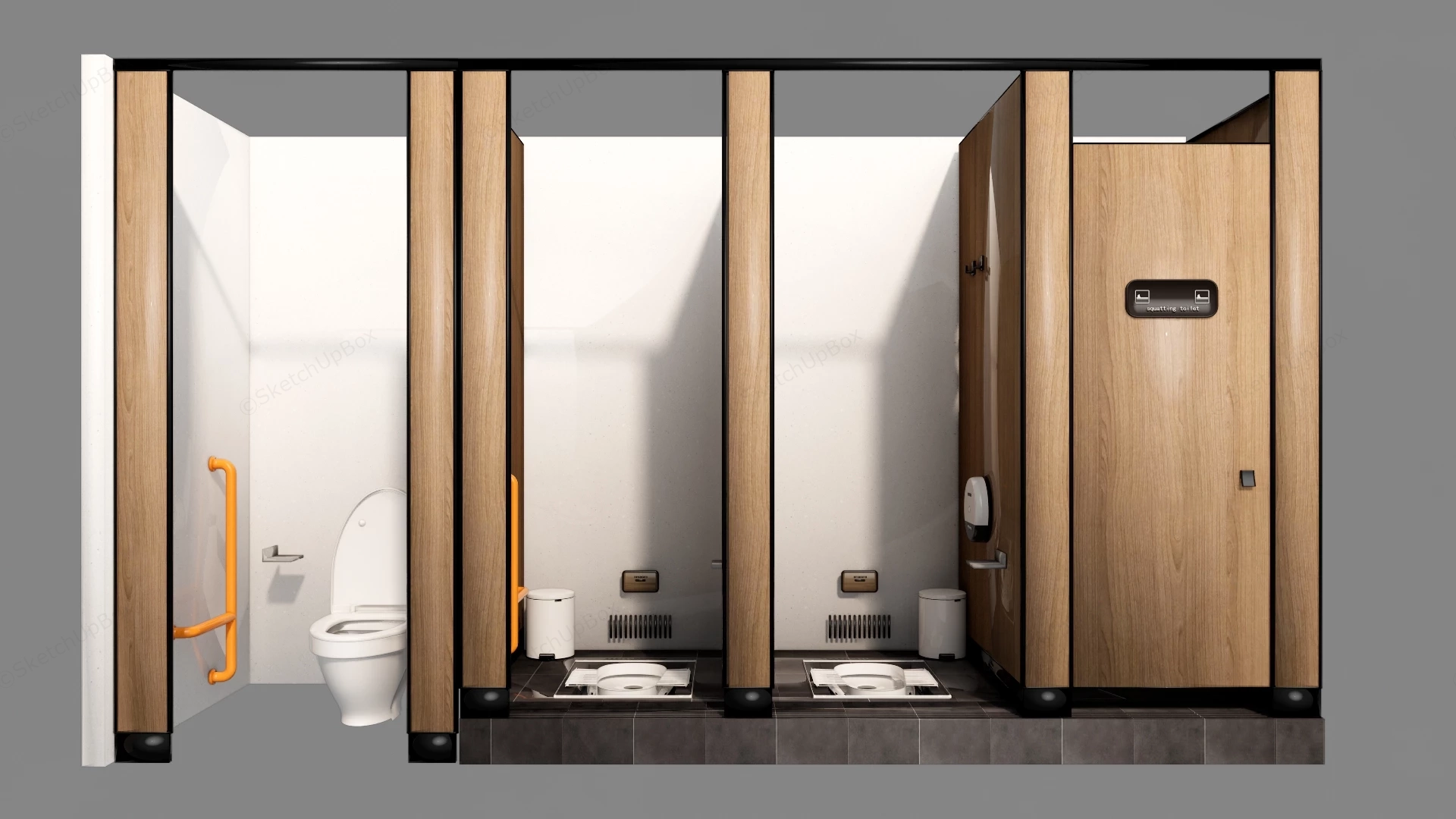 Public Restroom Toilet sketchup model preview - SketchupBox