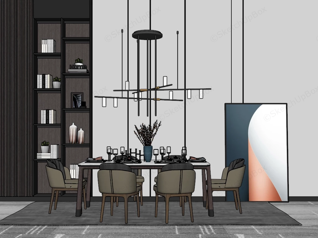 Contemporary Dining Room Furniture Ideas sketchup model preview - SketchupBox
