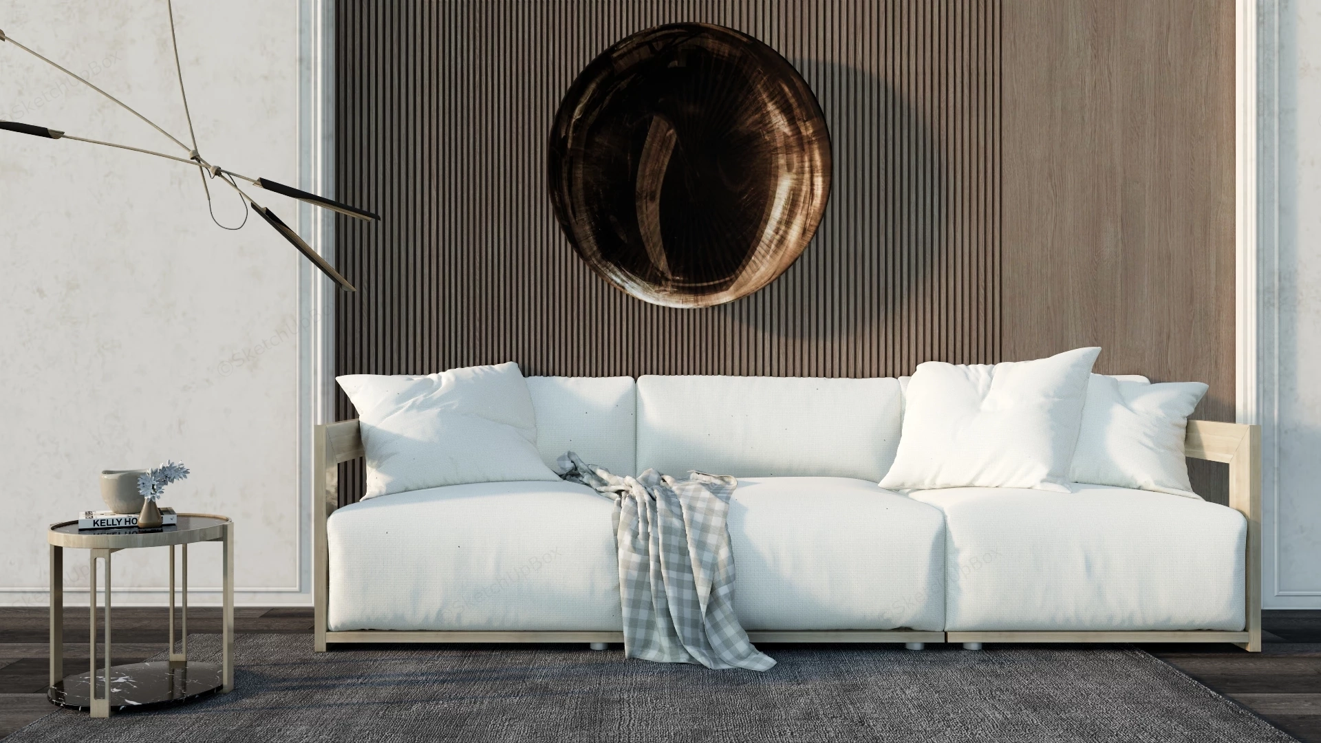 Living Room Sofa Accent Wall sketchup model preview - SketchupBox