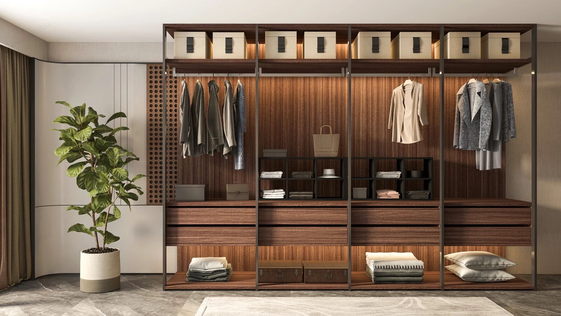 Open Wardrobe System sketchup model preview - SketchupBox