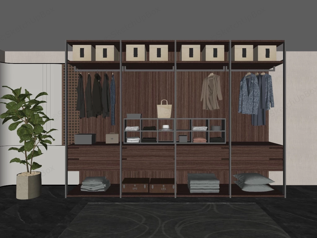 Open Wardrobe System sketchup model preview - SketchupBox