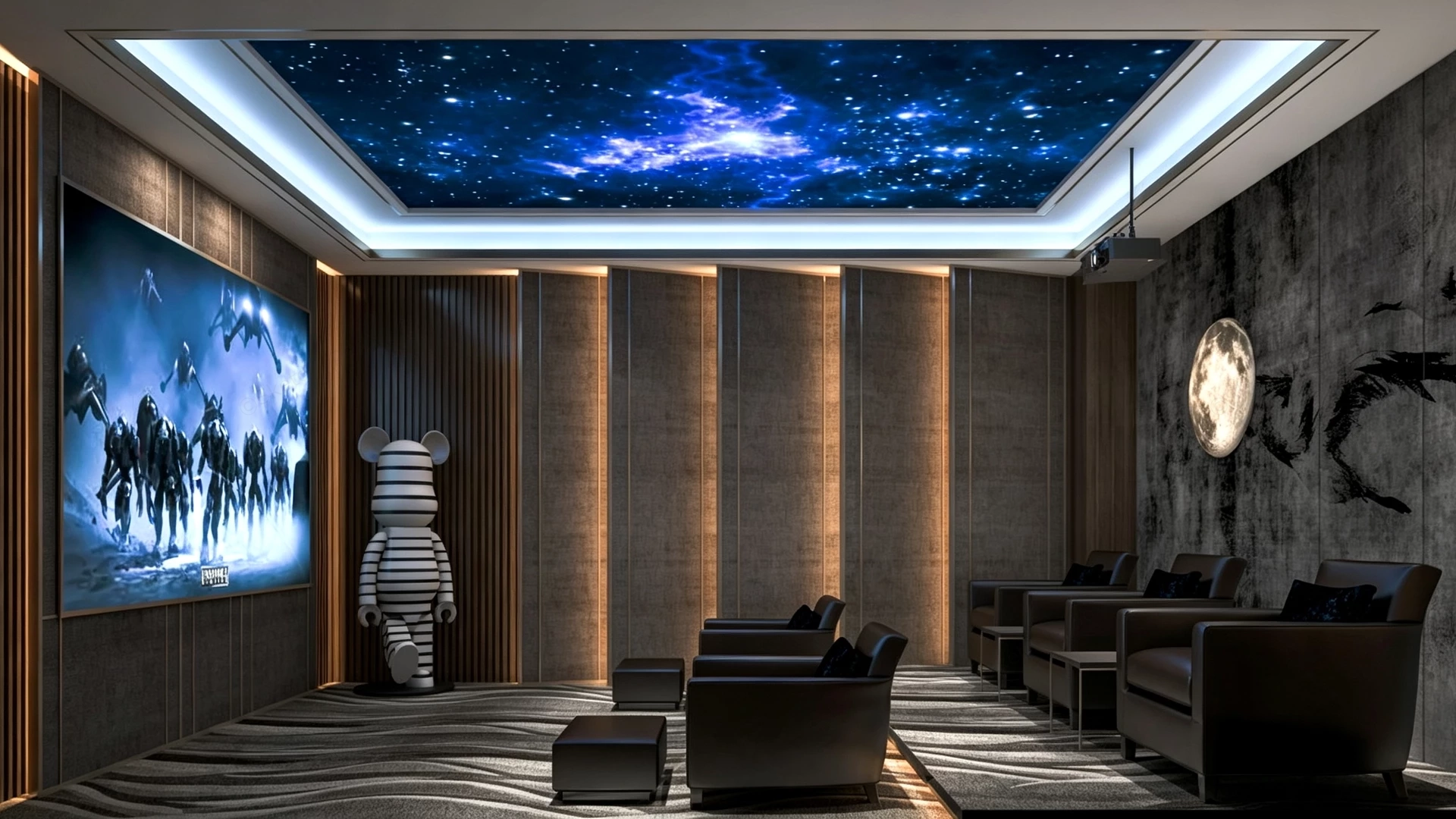 Futuristic Home Theater sketchup model preview - SketchupBox