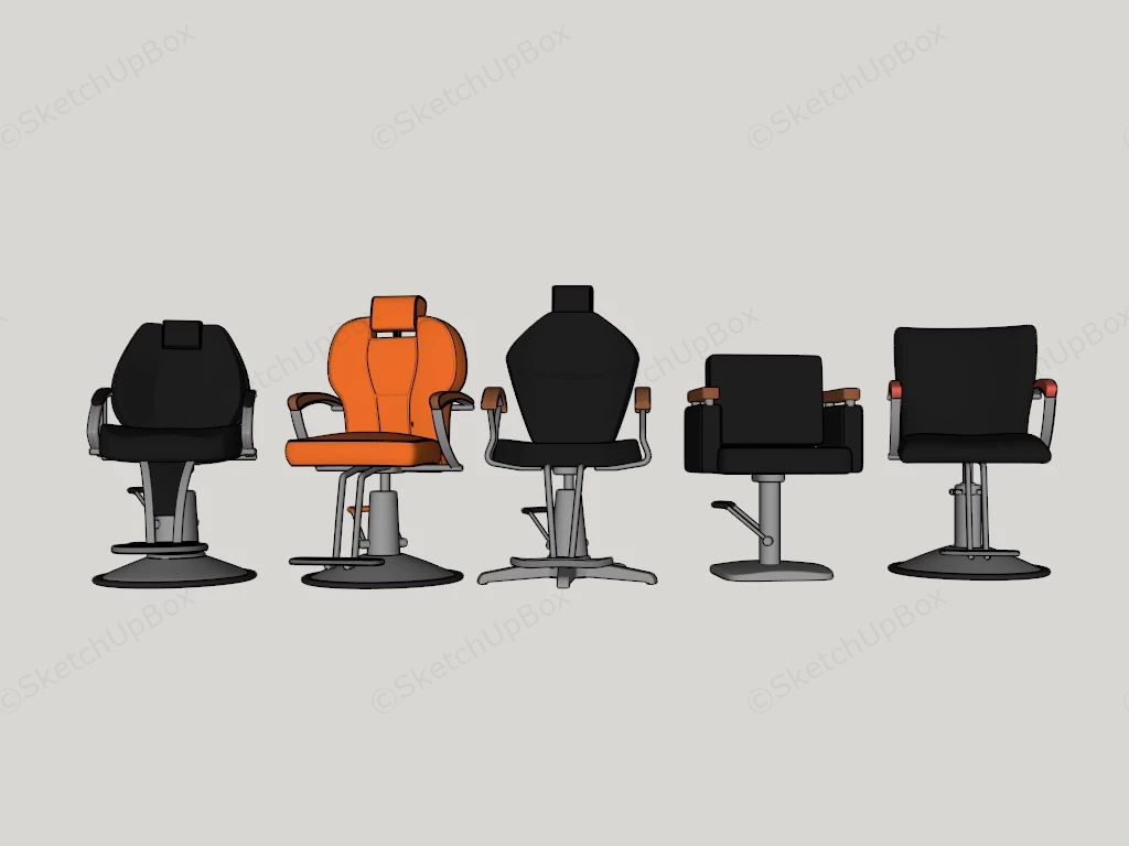 Modern Salon Chairs sketchup model preview - SketchupBox