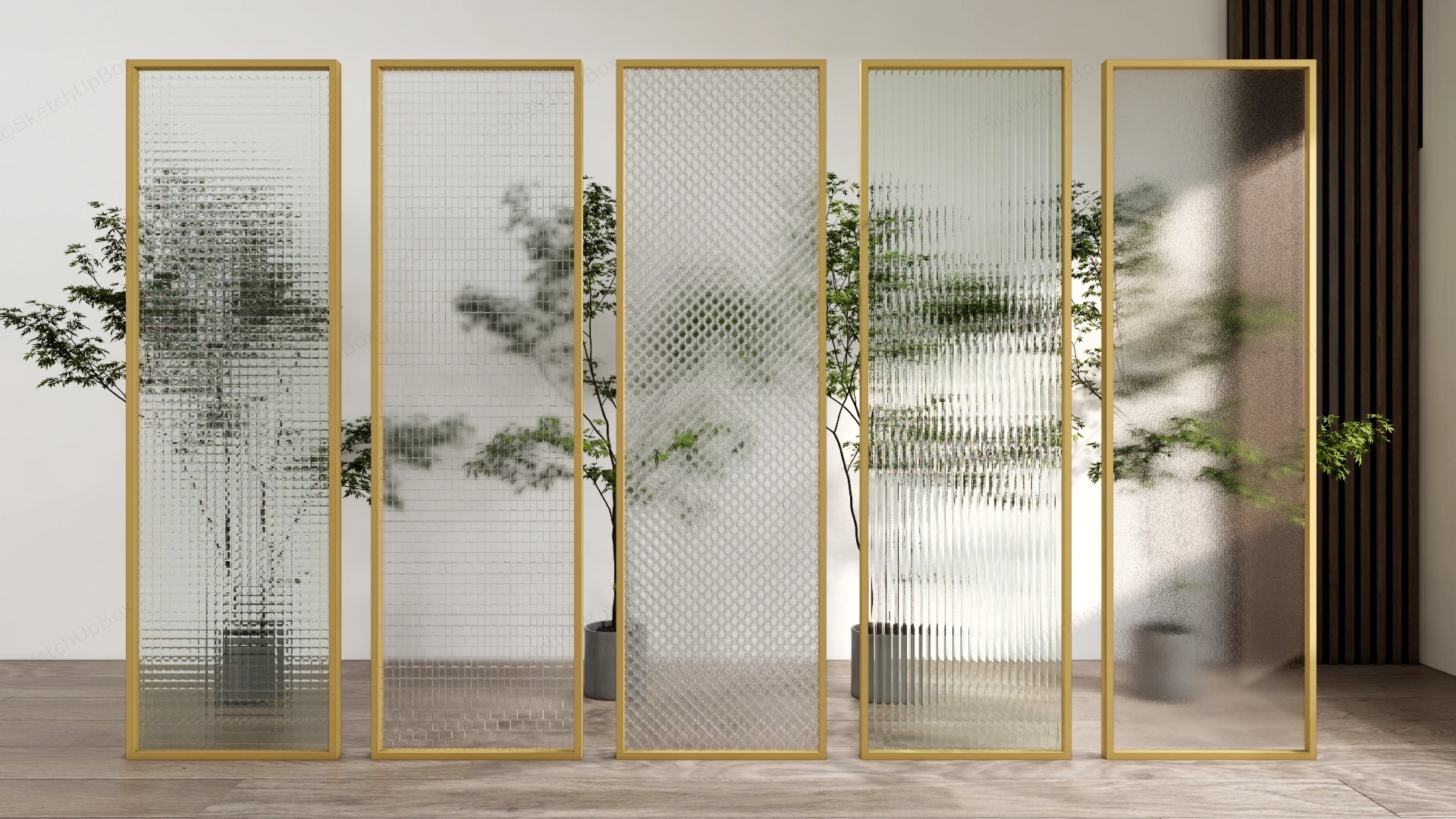 Glass Room Dividers Partitions sketchup model preview - SketchupBox
