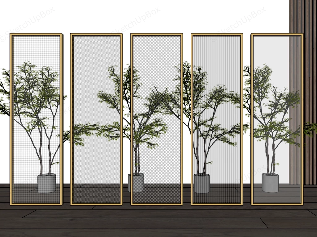 Glass Room Dividers Partitions sketchup model preview - SketchupBox