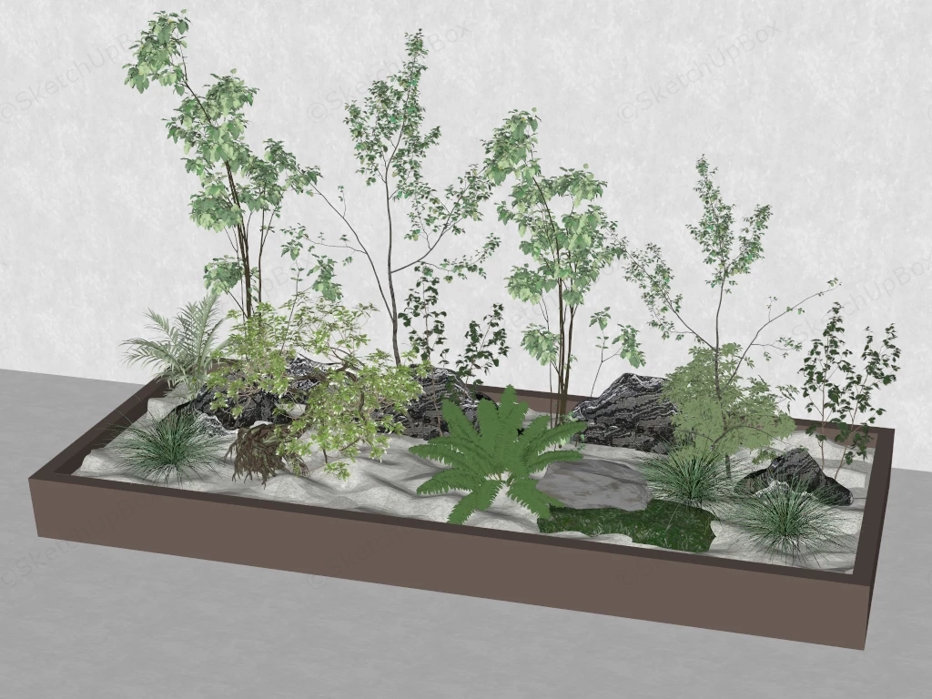 Japanese Style Indoor Garden Bed sketchup model preview - SketchupBox