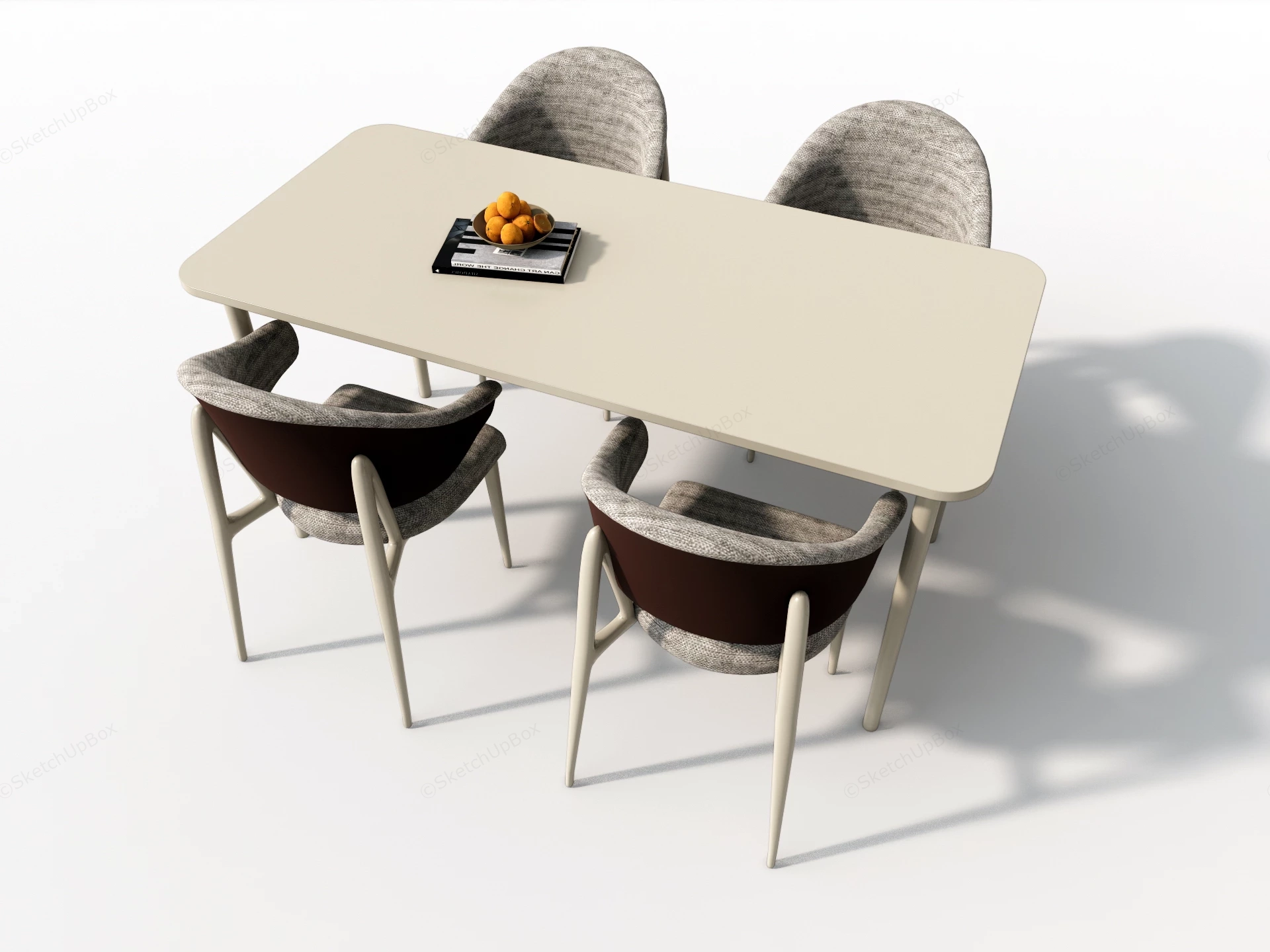 5 Piece Modern Dining Set sketchup model preview - SketchupBox