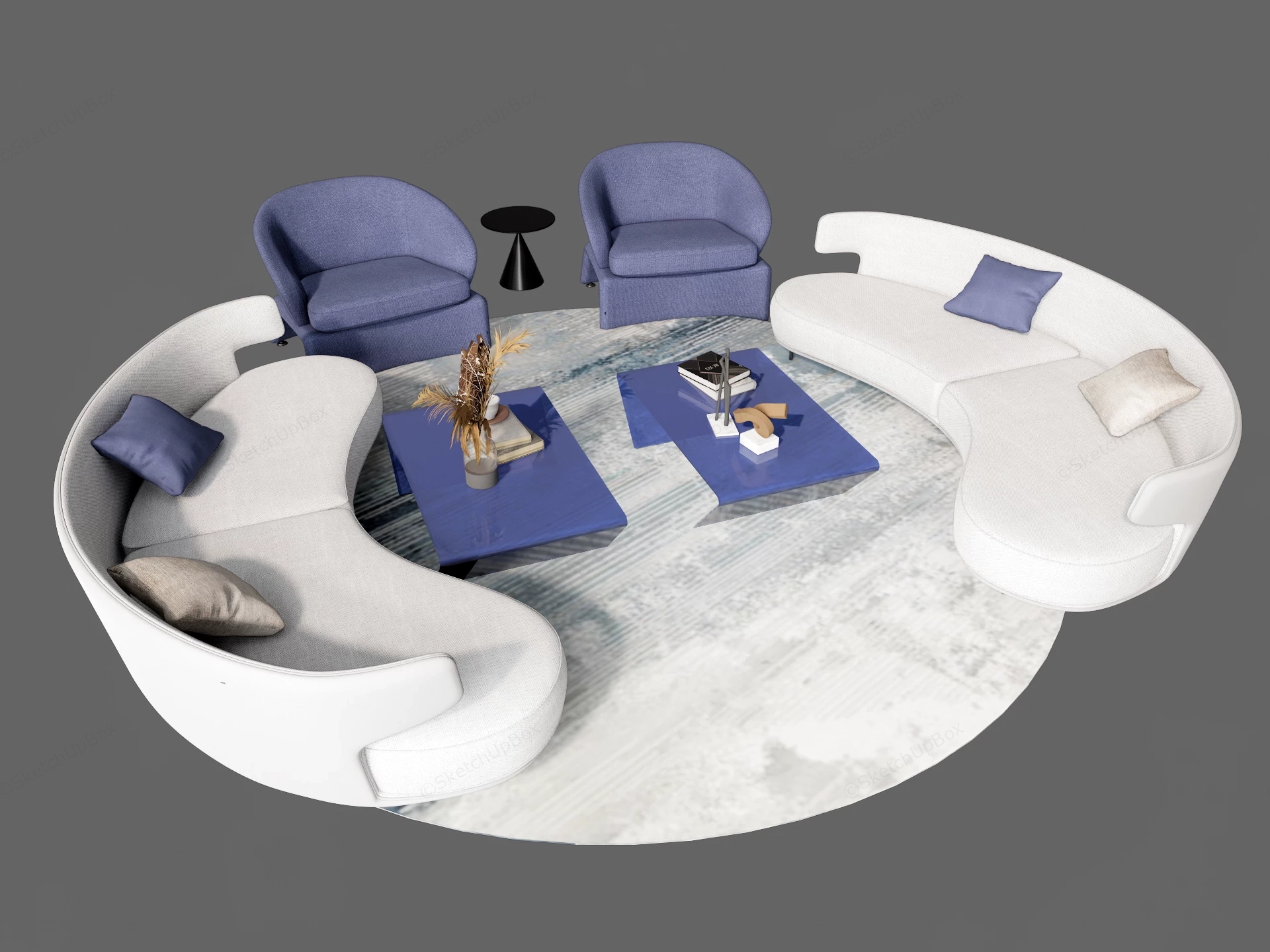 Office Reception Sofa Set sketchup model preview - SketchupBox
